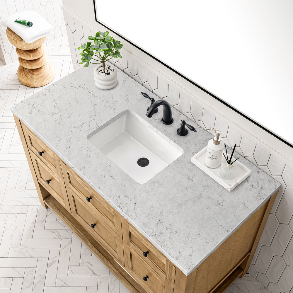 James Martin - Breckenridge 48" Single Vanity, Light Natural Oak w/ 3 CM Eternal Jasmine Pearl Top - 330-V48-LNO-3EJP view 7