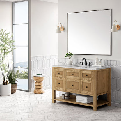 James Martin - Breckenridge 48" Single Vanity, Light Natural Oak w/ 3 CM Eternal Jasmine Pearl Top w/FreePower Wireless Charger - 330-V48-LNO-FEJP view 5
