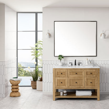 James Martin - Breckenridge 48" Single Vanity, Light Natural Oak w/ 3 CM Ethereal Noctis Top - 330-V48-LNO-3ENC view 3