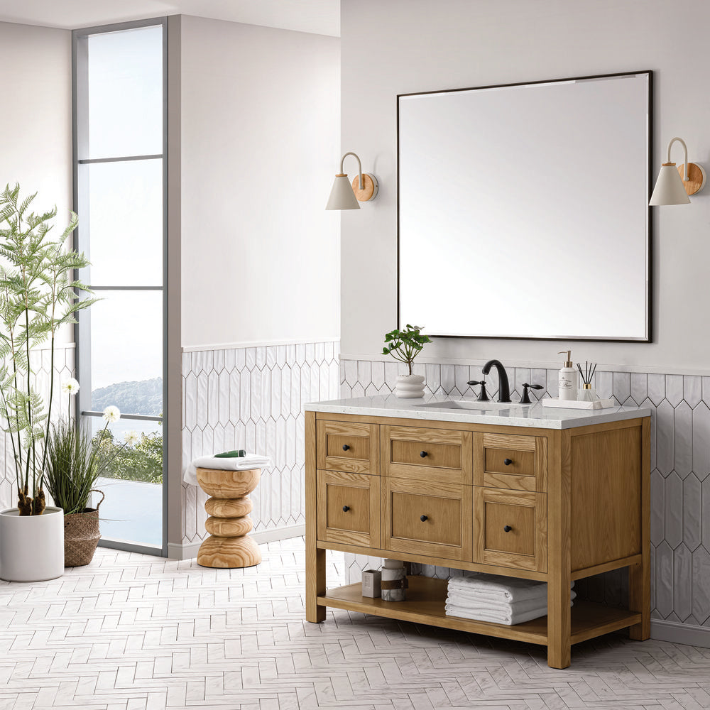 James Martin - Breckenridge 48" Single Vanity, Light Natural Oak w/ 3 CM Lime Delight Top - 330-V48-LNO-3LDL view 4