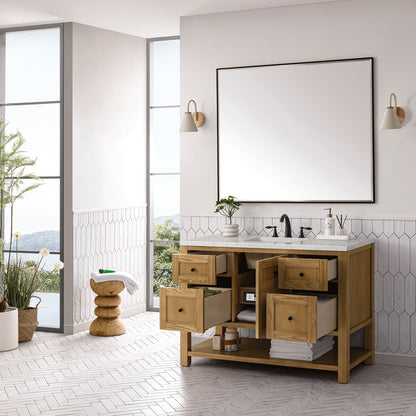 James Martin - Breckenridge 48" Single Vanity, Light Natural Oak w/ 3 CM Lime Delight Top - 330-V48-LNO-3LDL view 5