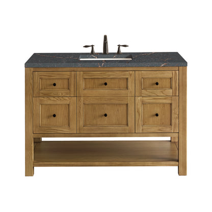 James Martin - Breckenridge 48" Single Vanity, Light Natural Oak w/ 3 CM Parisien Bleu Top - 330-V48-LNO-3PBL view 1