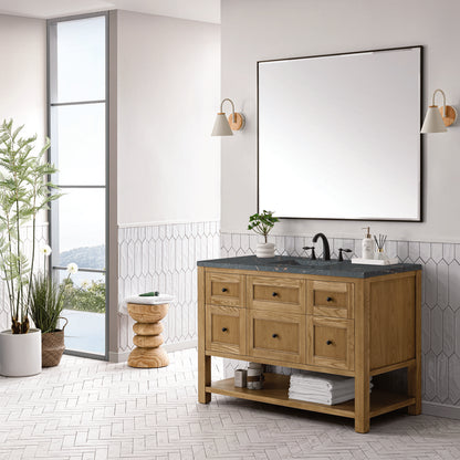 James Martin - Breckenridge 48" Single Vanity, Light Natural Oak w/ 3 CM Parisien Bleu Top - 330-V48-LNO-3PBL view 4