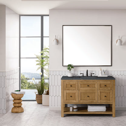 James Martin - Breckenridge 48" Single Vanity, Light Natural Oak w/ 3 CM Parisien Bleu Top w/FreePower Wireless Charger - 330-V48-LNO-FPBL view 4