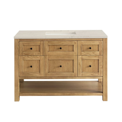 James Martin - Breckenridge 48" Single Vanity, Light Natural Oak, w/ 3 CM Siberian Silestone Top - 330-V48-LNO-3SFR view 2