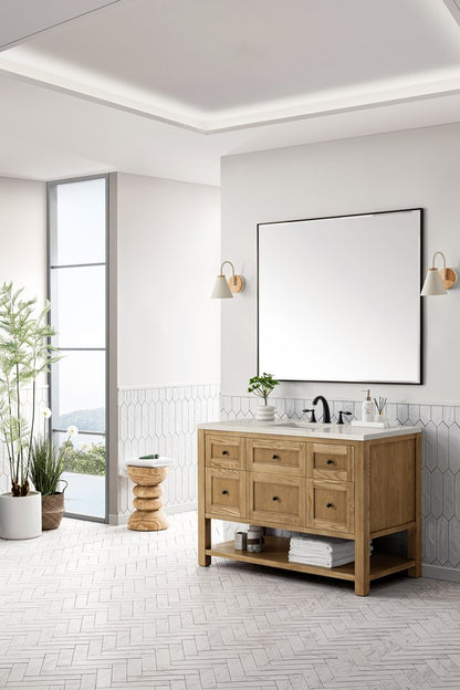 James Martin - Breckenridge 48" Single Vanity, Light Natural Oak, w/ 3 CM Siberian Silestone Top - 330-V48-LNO-3SFR view 5