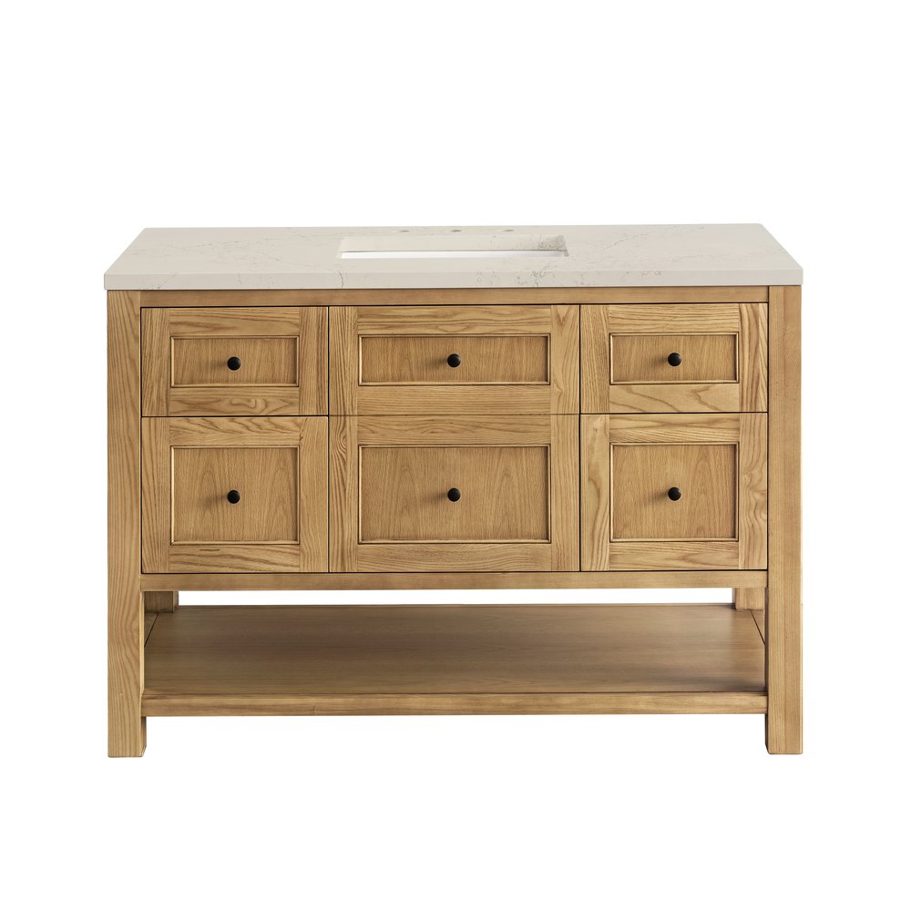 James Martin - Breckenridge 48" Single Vanity, Light Natural Oak, w/ 3 CM Siberian Silestone Top w/FreePower Wireless Charger - 330-V48-LNO-FSFR view 2