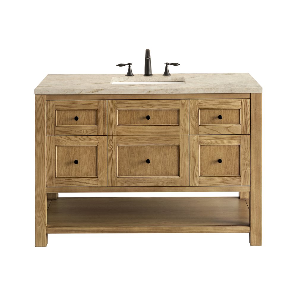 James Martin - Breckenridge 48" Single Vanity, Light Natural Oak, w/ 3 CM Tajnar Eclos Top - 330-V48-LNO-3TJR view 1