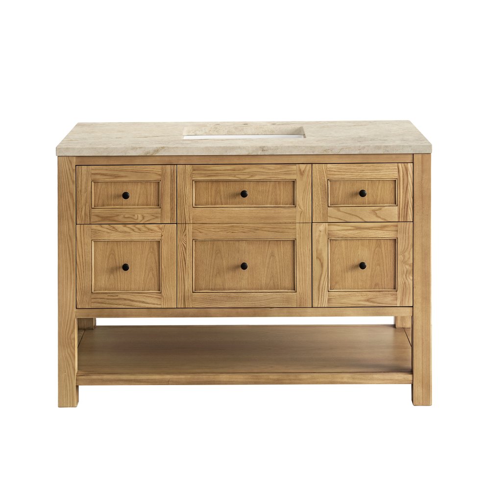 James Martin - Breckenridge 48" Single Vanity, Light Natural Oak, w/ 3 CM Tajnar Eclos Top - 330-V48-LNO-3TJR view 2