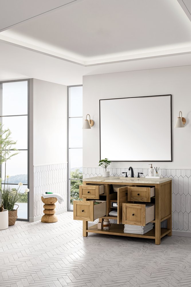 James Martin - Breckenridge 48" Single Vanity, Light Natural Oak, w/ 3 CM Tajnar Eclos Top - 330-V48-LNO-3TJR view 6