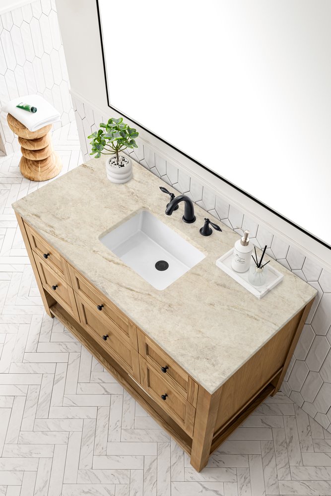 James Martin - Breckenridge 48" Single Vanity, Light Natural Oak, w/ 3 CM Tajnar Eclos Top - 330-V48-LNO-3TJR view 8