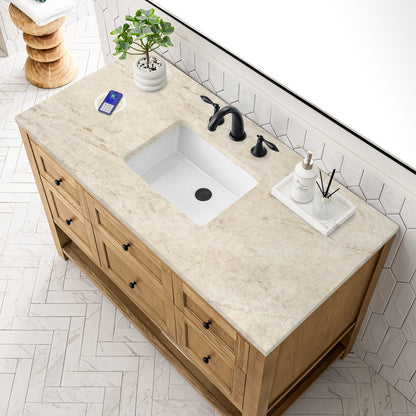 James Martin - Breckenridge 48" Single Vanity, Light Natural Oak, w/ 3 CM Tajnar Eclos Top w/FreePower Wireless Charger - 330-V48-LNO-FTJR view 8