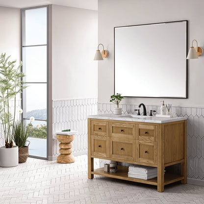 James Martin - Breckenridge 48" Single Vanity, Light Natural Oak w/ 3 CM Victorian Silver Top - 330-V48-LNO-3VSL view 4