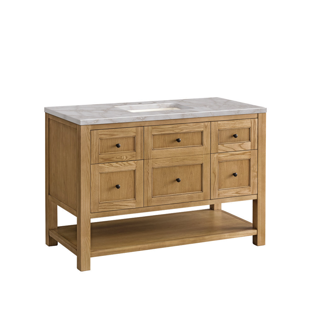 James Martin - Breckenridge 48" Single Vanity, Light Natural Oak w/ 3 CM Victorian Silver Top - 330-V48-LNO-3VSL view 10