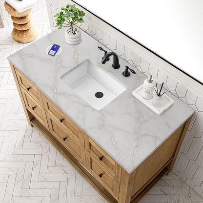 James Martin - Breckenridge 48" Single Vanity, Light Natural Oak w/ 3 CM Victorian Silver Top w/FreePower Wireless Charger - 330-V48-LNO-FVSL view 8