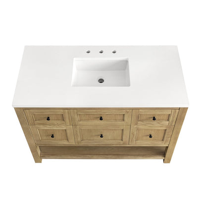 James Martin - Breckenridge 48" Single Vanity, Light Natural Oak w/ 3 CM White Zeus Top - 330-V48-LNO-3WZ view 7