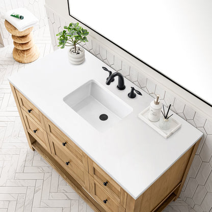 James Martin - Breckenridge 48" Single Vanity, Light Natural Oak w/ 3 CM White Zeus Top - 330-V48-LNO-3WZ view 9
