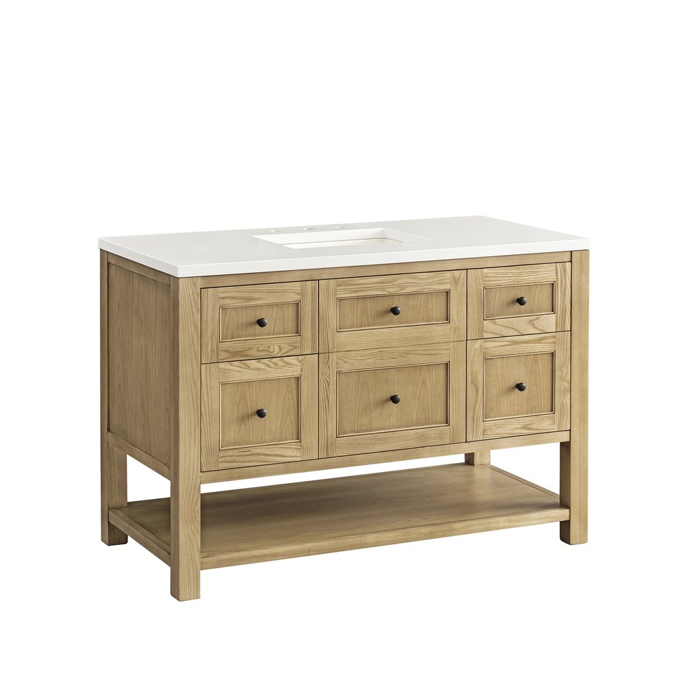 James Martin - Breckenridge 48" Single Vanity, Light Natural Oak w/ 3 CM White Zeus Top - 330-V48-LNO-3WZ view 12