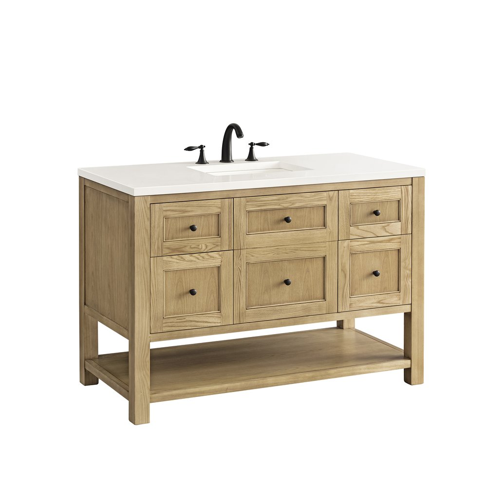 James Martin - Breckenridge 48" Single Vanity, Light Natural Oak w/ 3 CM White Zeus Top - 330-V48-LNO-3WZ view 13