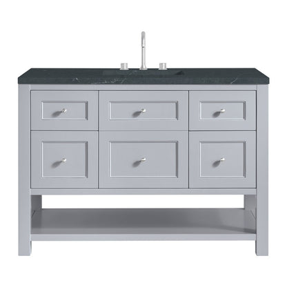James Martin - Breckenridge 48" Single Vanity, Serenity Blue, w/ 3 CM Charcoal Soapstone Quartz Top - 330-V48-SRB-3CSP view 1