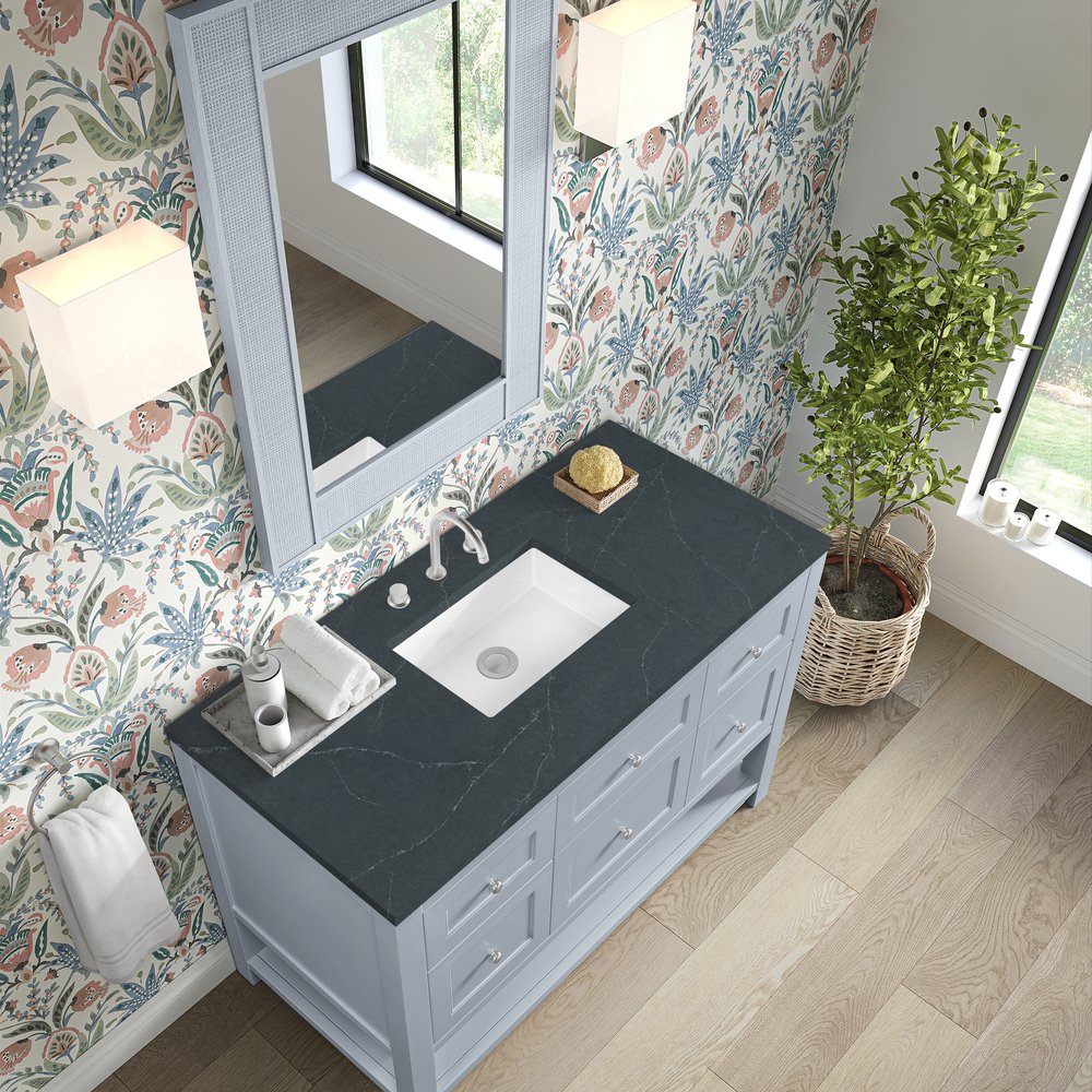 James Martin - Breckenridge 48" Single Vanity, Serenity Blue, w/ 3 CM Charcoal Soapstone Quartz Top - 330-V48-SRB-3CSP view 7
