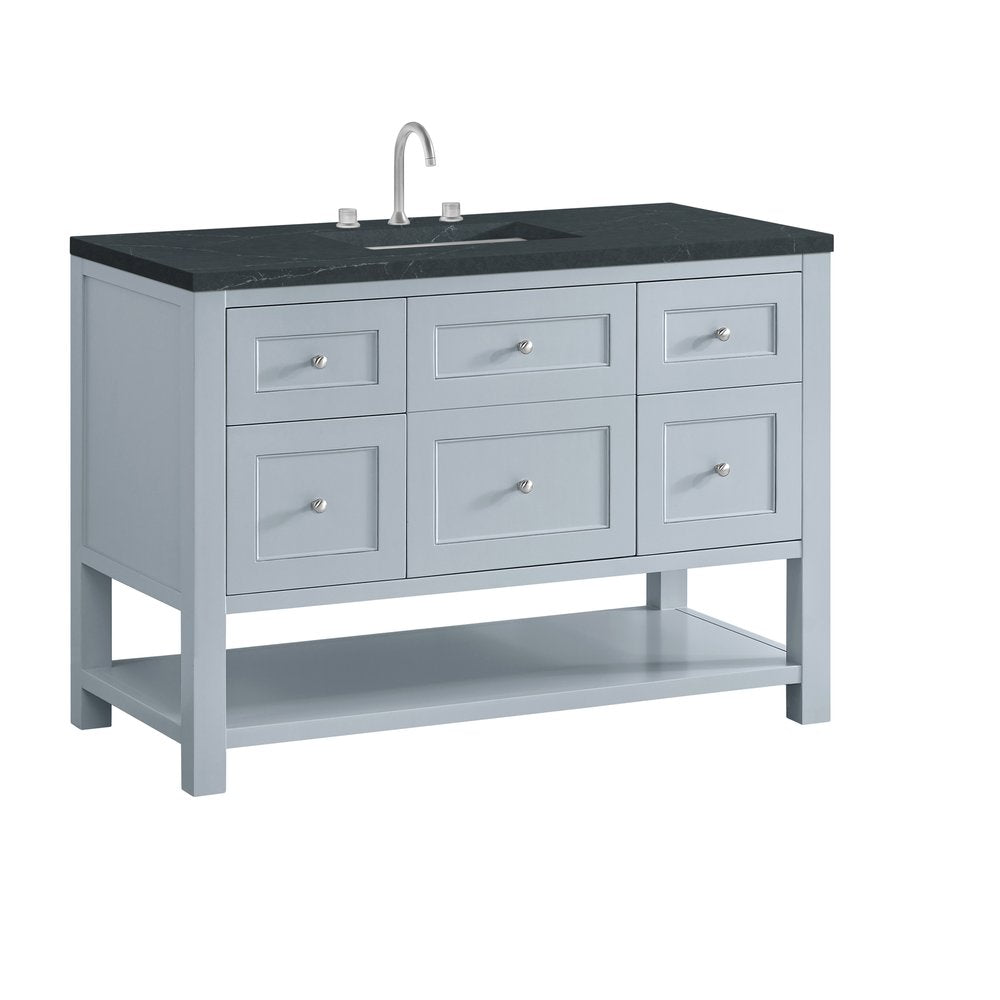 James Martin - Breckenridge 48" Single Vanity, Serenity Blue, w/ 3 CM Charcoal Soapstone Quartz Top - 330-V48-SRB-3CSP view 10