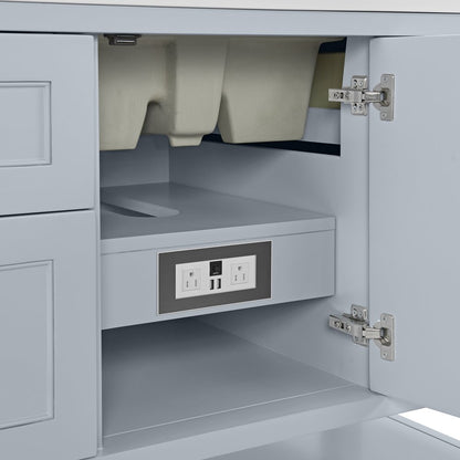 James Martin - Breckenridge 48" Single Vanity, Serenity Blue, w/ 3 CM Charcoal Soapstone Quartz Top - 330-V48-SRB-3CSP view 12