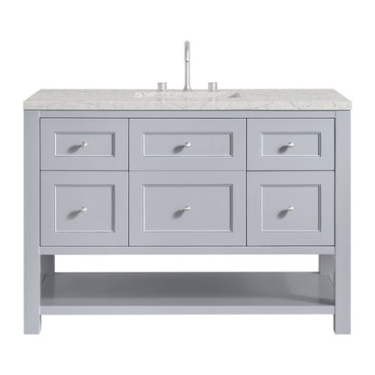 James Martin - Breckenridge 48" Single Vanity, Serenity Blue, w/ 3 CM Eternal Jasmine Pearl Quartz Top - 330-V48-SRB-3EJP view 1