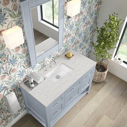 James Martin - Breckenridge 48" Single Vanity, Serenity Blue, w/ 3 CM Eternal Jasmine Pearl Quartz Top - 330-V48-SRB-3EJP view 7
