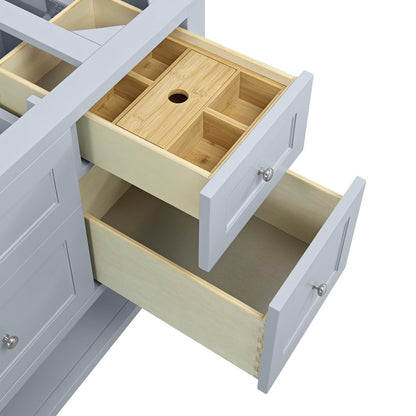James Martin - Breckenridge 48" Single Vanity, Serenity Blue, w/ 3 CM Eternal Jasmine Pearl Quartz Top - 330-V48-SRB-3EJP view 13