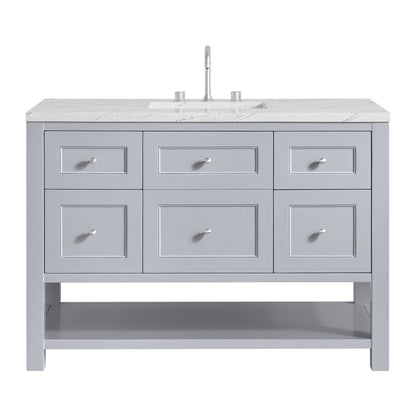 James Martin - Breckenridge 48" Single Vanity, Serenity Blue, w/ 3 CM Ethereal Noctis Quartz Top w/FreePower Wireless Charger - 330-V48-SRB-FENC view 1