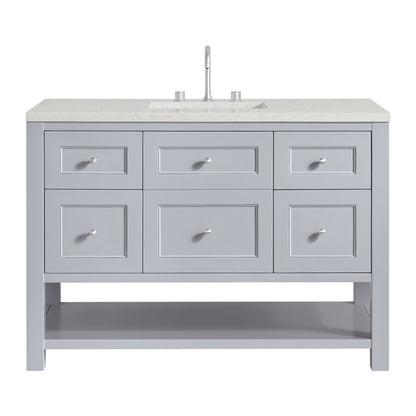 James Martin - Breckenridge 48" Single Vanity, Serenity Blue, w/ 3 CM Lime Delight Quartz Top - 330-V48-SRB-3LDL view 1