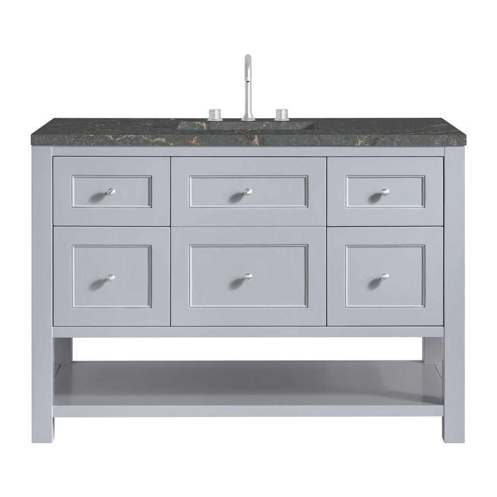 James Martin - Breckenridge 48" Single Vanity, Serenity Blue, w/ 3 CM Parisien Bleu Quartz Top w/FreePower Wireless Charger - 330-V48-SRB-FPBL view 1