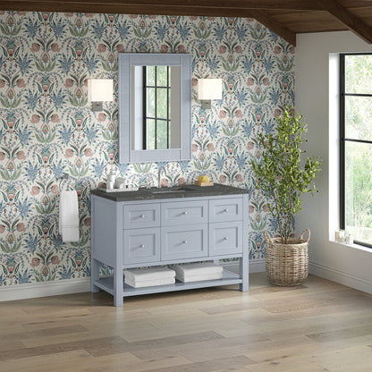 James Martin - Breckenridge 48" Single Vanity, Serenity Blue, w/ 3 CM Parisien Bleu Quartz Top w/FreePower Wireless Charger - 330-V48-SRB-FPBL view 5