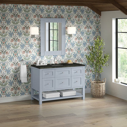 James Martin - Breckenridge 48" Single Vanity, Serenity Blue, w/ 3 CM Phantome Eclos Top - 330-V48-SRB-3PHT view 4