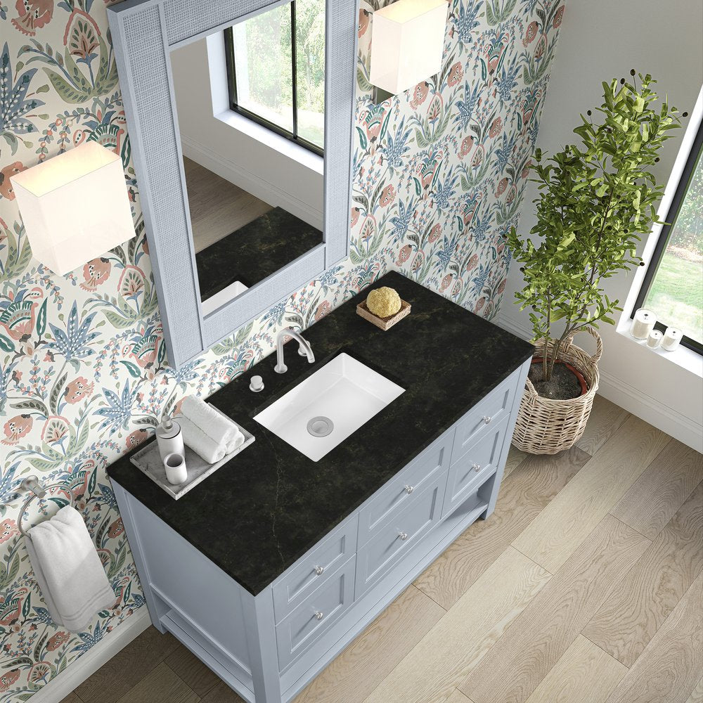 James Martin - Breckenridge 48" Single Vanity, Serenity Blue, w/ 3 CM Phantome Eclos Top - 330-V48-SRB-3PHT view 7