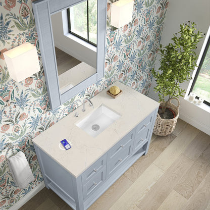 James Martin - Breckenridge 48" Single Vanity, Serenity Blue, w/ 3 CM Siberian Silestone Top w/FreePower Wireless Charger - 330-V48-SRB-FSFR view 7