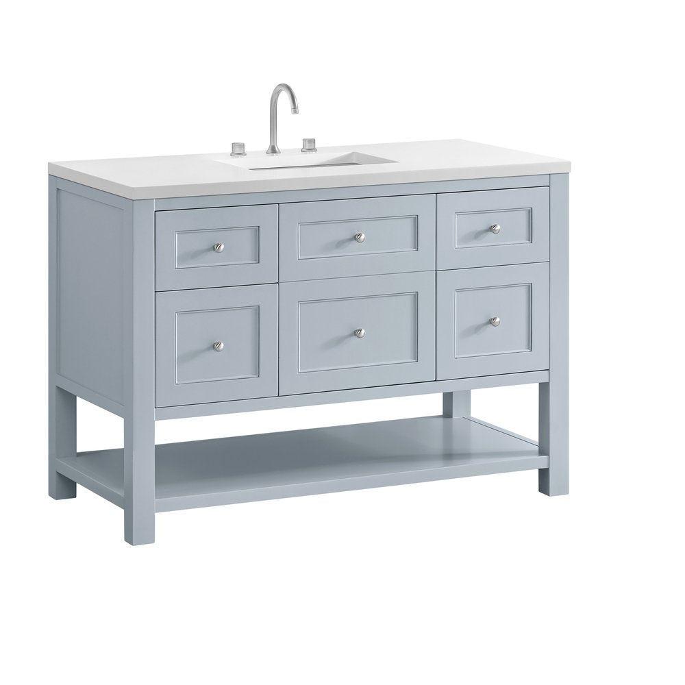 James Martin - Breckenridge 48" Single Vanity, Serenity Blue, w/ 3 CM White Zeus Quartz Top - 330-V48-SRB-3WZ view 10