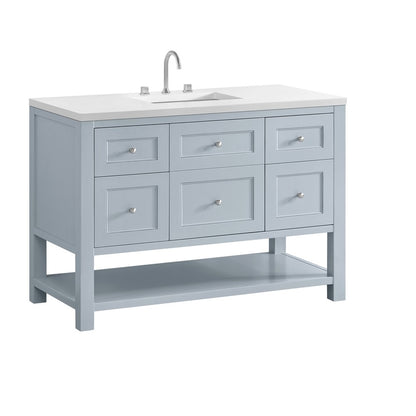 James Martin - Breckenridge 48" Single Vanity, Serenity Blue, w/ 3 CM White Zeus Quartz Top - 330-V48-SRB-3WZ view 10