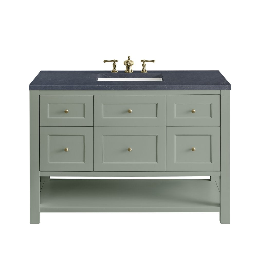 James Martin - Breckenridge 48" Single Vanity, Smokey Celadon w/ 3 CM Charcoal Soapstone Top - 330-V48-SC-3CSP view 1