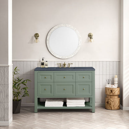 James Martin - Breckenridge 48" Single Vanity, Smokey Celadon w/ 3 CM Charcoal Soapstone Top - 330-V48-SC-3CSP view 3