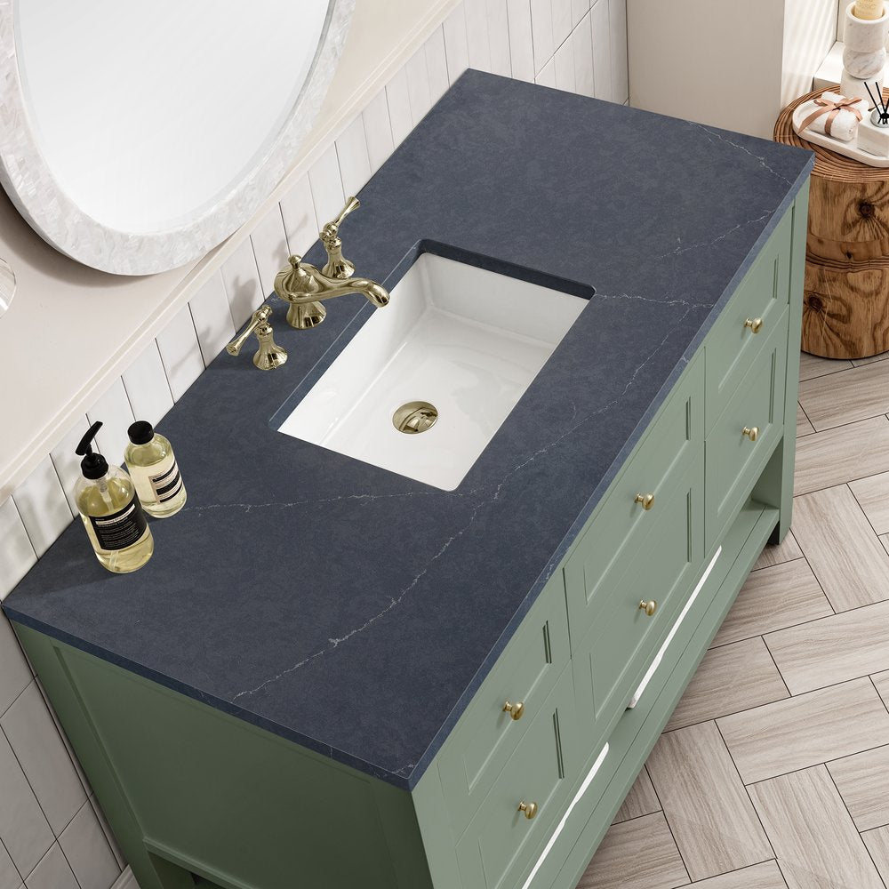 James Martin - Breckenridge 48" Single Vanity, Smokey Celadon w/ 3 CM Charcoal Soapstone Top - 330-V48-SC-3CSP view 6