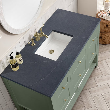 James Martin - Breckenridge 48" Single Vanity, Smokey Celadon w/ 3 CM Charcoal Soapstone Top - 330-V48-SC-3CSP view 6