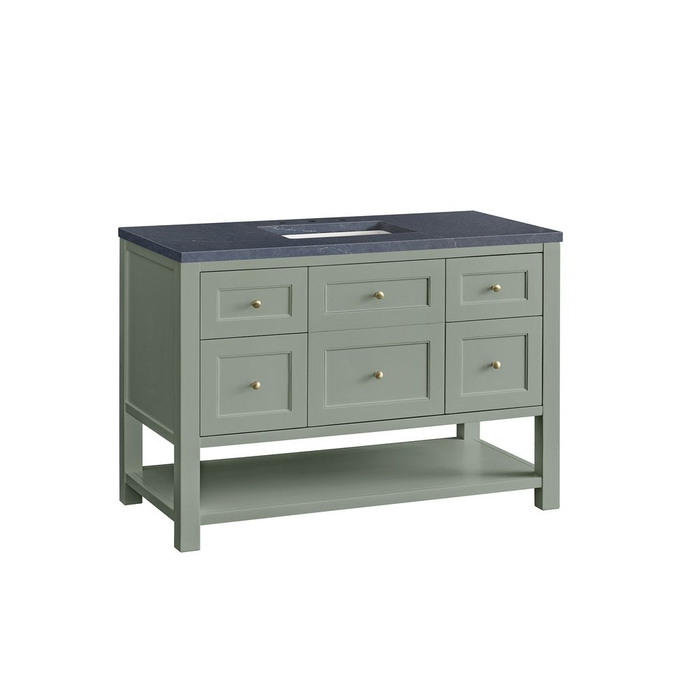 James Martin - Breckenridge 48" Single Vanity, Smokey Celadon w/ 3 CM Charcoal Soapstone Top - 330-V48-SC-3CSP view 9