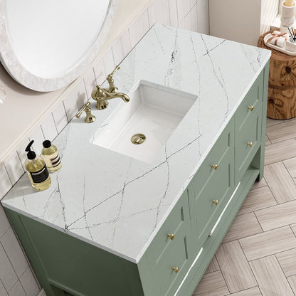 James Martin - Breckenridge 48" Single Vanity, Smokey Celadon w/ 3 CM Ethereal Noctis Top - 330-V48-SC-3ENC view 6