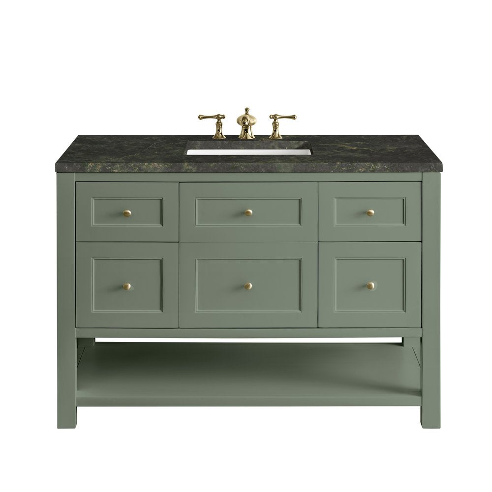 James Martin - Breckenridge 48" Single Vanity, Smokey Celadon, w/ 3 CM Phantome Eclos Top - 330-V48-SC-3PHT view 1