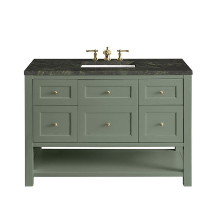 James Martin - Breckenridge 48" Single Vanity, Smokey Celadon, w/ 3 CM Phantome Eclos Top - 330-V48-SC-3PHT view 1