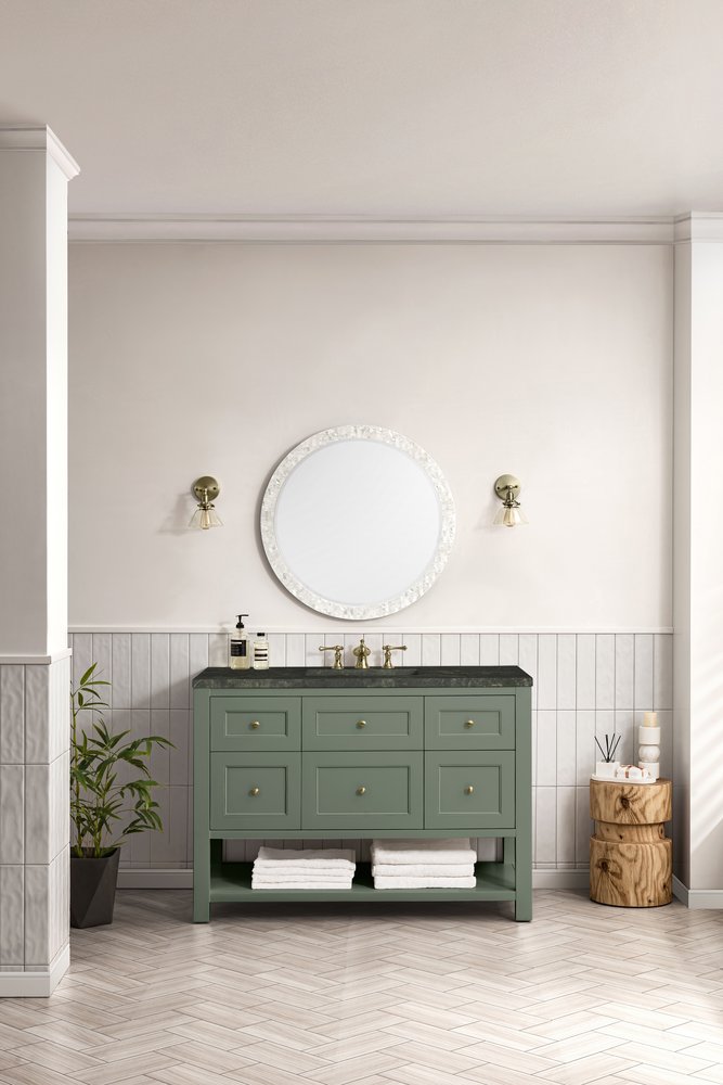 James Martin - Breckenridge 48" Single Vanity, Smokey Celadon, w/ 3 CM Phantome Eclos Top - 330-V48-SC-3PHT view 3