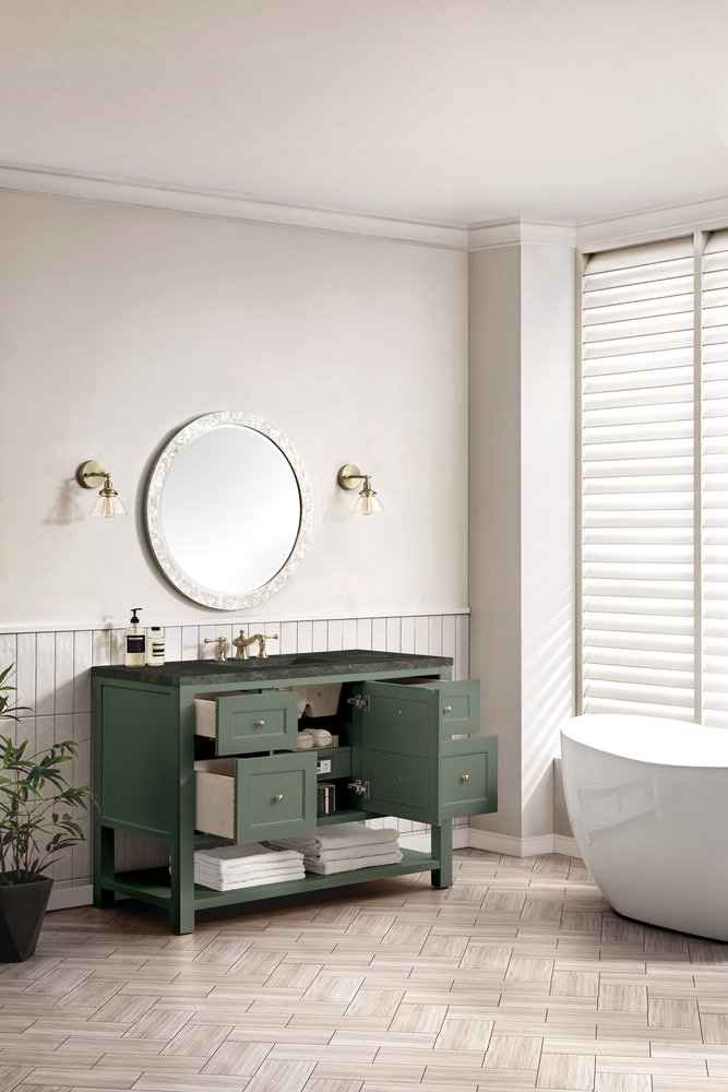 James Martin - Breckenridge 48" Single Vanity, Smokey Celadon, w/ 3 CM Phantome Eclos Top - 330-V48-SC-3PHT view 5