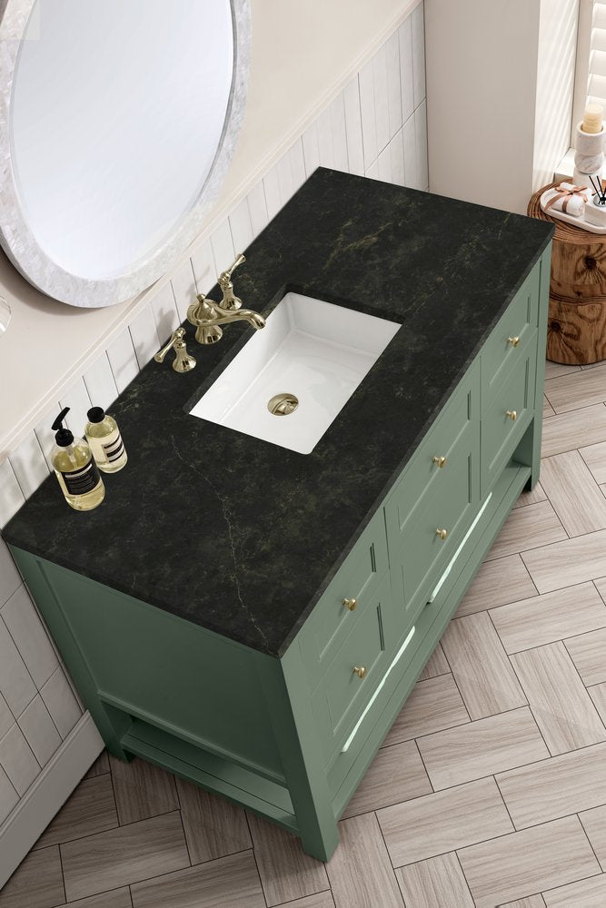 James Martin - Breckenridge 48" Single Vanity, Smokey Celadon, w/ 3 CM Phantome Eclos Top - 330-V48-SC-3PHT view 6